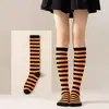 Calcetines de Navidad Transfronterizos de Tres Rayas a Media Pantorrilla para Mujer, Hasta la Rodilla, Calcetines Rayados, Calcetines Europeos y Americanos para Danza de Performance, Calcetines Jk para Pantorrilla