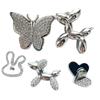 Taladro de punto nuevo mariposa integrada bola de mariposa perro taladro de punto agujero de amor zapatos hebilla de zapato material accesorios funda de teléfono móvil