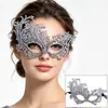 Adereços de Halloween Fênix Renda Colorida com Estampagem Dourada Máscara de Baile de Máscaras Meio Rosto Máscara para Olhos de Adulto
