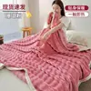 Manta gruesa de peluche de conejo, chal de oficina, manta para siesta, forro polar de coral, aire acondicionado, descanso para el almuerzo, funda de sofá, manta, edredón, invierno