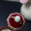 Anillo de Ópalo Natural Ultra-Hermoso, Seleccionado Cuidadosamente a Mano, con Hermoso Color, Cristal Excelente y Lleno de Brillo como Fuego