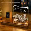 Luz de Noche Personalizada, Portalápices Creativo, Lámpara de Escritorio Acrílica, Regalo de Celebración de Graduación Aniversario para Empresas y Escuelas, Hecho Según Tu Diseño