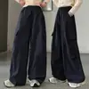 Conjunto novo de moletom casual de outono para meninas, com gola alta, top solto para estudantes, calça cargo, calça esportiva solta, calça comprida