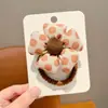 Nuevo Lazo para el Pelo de Flor de Tela Color Café con Leche para Niños, Cola de Caballo, Moño, Lazo para el Pelo Duradero de Alta Elasticidad