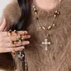 Colar de Resina com Contas Estilo Étnico Retrô, Corrente de Clavícula Fashion e de Alta Qualidade, Joia Personalizada de Nicho para Mulheres