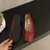 Mocasines planos de estilo de noche con lazo, suaves, para mujer, primavera y otoño, poco profundos, estilo francés de ballet, zapatos de abuela de suela blanda