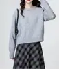 Suéter de Punto de Color Sólido Estilo Japonés y Coreano de Comercio Exterior Nuevo Otoño e Invierno 2026 Suéter de Punto Grueso de Color Sólido con Cuello Redondo de Doble Borde Holgado para Mujer