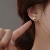 Aretes de Botón de Flor de Pera de Flor Dorada para Mujer, Accesorios de Oreja Simples de Alta Gama para Verano, Diseño Elegante, Aretes de Moda