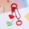Llavero Creativo en Forma de Corazón con Degradado, Estuche para Auriculares y Accesorios, Colgante de Mochila de Colores Dulces de Moda