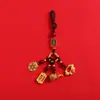 Joyas del Dios de la Fortuna Antiguo de la Suerte y la Seguridad Colgante para Llave de Coche Llavero de Coche Colgante del Mantra de Seis Caracteres Bendición de Paz Hecho a Mano