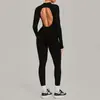 Macacão de yoga de malha outono e inverno transfronteiriço para mulheres, justo ao corpo, respirável e que realça os quadris, adequado para fitness e esportes, modelo 7802