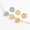 Cuentas de Color Dorado Verdadero 18k Galvanizado Conservación de Color Rueda Ondulada de Zirconia Accesorios para Pulsera de Cristal Perla DIY C45
