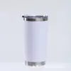 Vaso Amazon transfronterizo de 20 oz de acero inoxidable de doble capa para coche, vaso para helado, vaso para café para llevar, vaso portátil con pajilla