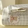 Sábanas de Algodón Lavado Grado A para Madre y Bebé Frescas Pequeñas Pieza Única Dormitorio Estudiantil Individual Doble Funda de Almohada de Algodón Puro Juego de Tres Piezas