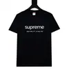Camiseta de Manga Curta Supreme, Marca de Moda Americana de Peso Pesado, Estampa Clássica de Letras, Gola Redonda Boxy, Caimento Solto, Manga Meia-Manga para Homens e Mulheres