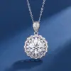 Collar de moissanita de imitación de 2 quilates para mujer, chapado en platino pt950, cadena para clavícula, colgante de circonita de ocho corazones y ocho flechas, joyería