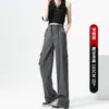 Pantalones de Trabajo de Secado Rápido para Mujer 2026 Nuevo Estilo de Verano Petite Pantalones Jogger de Cintura Alta Pantalones Casuales Americanos de Pierna Ancha para Mujer