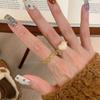 Anillo de esmeril estilo palacio chino, estilo nacional, con esmalte cloisonné y flor en forma de ventana, para mujer.