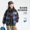 Ropa de Abrigo de Algodón Grueso Estilo Coreano a Cuadros de Lana para Niños Invierno 2025 Nueva Chaqueta de Algodón para Jóvenes y Niños