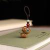 Chaveiro de carro com pingente de ovelha do zodíaco de sândalo verde Little Sheep, decoração fofa para celular, presente criativo para homens e mulheres