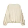 Para Comércio Exterior Transfronteiriço Europeu e Americano, Roupas Femininas, Popular no Aliexpress, Estilo Outono, Versátil, Fluido, Acinturado, Camisa com Manga Lanterna