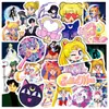 50 Adesivos de Graffiti de Gelo de Água da Lua de Mangá Japonês Caderno de Mangá de Menina Copo de Água Skate Capacete Mala de Rodinhas Adesivo à Prova d'Água