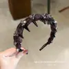 Diadema floral de malla marrón con estampado de leopardo y pedrería, añade volumen, con dientes antideslizantes, tacto de alta gama, accesorio para el cabello elegante y versátil