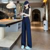 [2021] Pantalones de Verano para Mujer de Pierna Ancha Estrecha Imitación Jeans Nuevos Pantalones Casuales Adelgazantes Rectos de Moda para Mujer