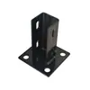 Peça de suporte base fixa quadrada de perfil de alumínio industrial, pé de suporte de solo para base de cerca, pé de casco quadrado