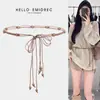 Accesorios de Cadena para la Cintura para Mujeres Estilo Étnico Bohemio con Falda Verano Cuerda Trenzada para la Cintura Cinturón Decorativo Vestido Suéter