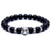 Amazon Explosions Pulseira de Contas de Pedra Vulcânica Fosca Natural Cabeça de Leopardo Cabeça de Leão Diamante Pulseira Elástica