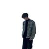 Chaqueta de Mezclilla Estilo Americano Industria Pesada para Hombre Moda Primavera y Otoño Marca Diseño Retro Chaqueta con Cuello Vertical ootd Combina con Jeans