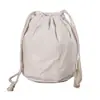 Bolsa Redonda con Cordón y Estampado, Bolsa de Lona con Base y Laterales, Se Puede Estampar con Logo, Gran Capacidad, Portátil