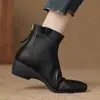 Botines de tacón de cuña para mujer, moda otoño/invierno 2026, botas casuales versátiles de algodón, estilo retro cómodo, forrados de felpa para abrigar, Botas Martin