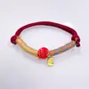 Doze Signos do Zodíaco Pulseiras de Cinábrio Genuíno de Alta Qualidade Tecidas à Mão, Cinábrio de Alto Teor Atacado