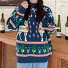 Suéter de Punto de Cachemira Grueso con Ciervo Navideño para Mujer Otoño Invierno Nuevo Estilo Transfronterizo Suéter Holgado Dulce Ropa de Mujer Lana
