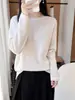 Suéter de Punto 100% Lana Pura Estilo Simple Nuevo Otoño 2026 para Mujer, se puede usar como capa base con estilo de hombros descubiertos