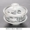 Xícara de Chá com Tampa, Tigela de Chá Sancai, Conjunto de Chá Kung Fu Cerâmico Branco Extra Grande para uma Pessoa, Porcelana Azul e Branca com Tampa, Amazon