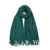 Bufanda de cachemira sintética 35 cm cepillada color liso gruesa larga toalla otoño e invierno sin bolitas borla chal para mujer venta directa de fábrica