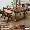 Mesa Longa de Madeira Maciça Cuidadosamente Selecionada para Uso na Sala de Estar, Mesa com Tampo Grande, Mesa de Trabalho, Mesa de Estudo, Mesa de Jantar Mobien