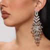 AliExpress folhas geométricas strass Brincos temperamento Tendência Full-Diamond exagerado Brincos Brincos Brincos europeus e americanos