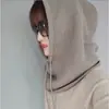 Invierno Lana Cuello Manga Grueso Cachemira Cuello con Gorro Coreano Unisex Una Pieza Suéter Calentador de Orejas
