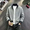 Estilo Old Money Suéter Cardigan Retro Unisex Otoño Invierno Holgado Casual Estilo Perezoso Versátil Prendas de Punto Abrigo Bloqueo de Color