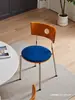 Silla Usada Mesa de Comedor Madera Maciza Apartamento Pequeño Diseñador Acero Inoxidable Silla de Comedor Hogar Silla Retro Silla Celebridad de Internet Silla con Respaldo