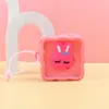 Bolsa de armazenamento de silicone, bolsa de chaveiro com orifício quadrado mini, pingente DIY infantil, bolsa para fones de ouvido, porta-moedas fofo de desenho animado