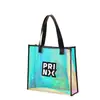 Bolsa de compras transparente em PVC com laser spot, bolsa de compras colorida em TPU com alça mágica, atacado