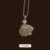 Colgante de Caballo del Zodiaco de Jade Hetian Natural Colgante de Agua Clara de Jade Hetian del Zodiaco Tridimensional con Múltiples Opciones de Cuerda para Joyería del Año del Caballo