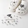Charms para sapato Croc DIY corrente de pulseira de flor de pérola tridimensional flor de sapato estilo balé removível acessório de sapato decoração