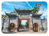 Imán de Refrigerador de Vidrio Paisaje de Yibin Pueblo Antiguo Lizhuang Edificios Residenciales junto al Río Arquitectura Antigua Souvenir Cultural y Creativo Regalo Magnético para el Hogar