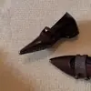 Zapatos Mary Jane súper suaves de piel de oveja con punta y que aumentan la altura para mujer, zapatos casuales retro estilo francés sin cordones